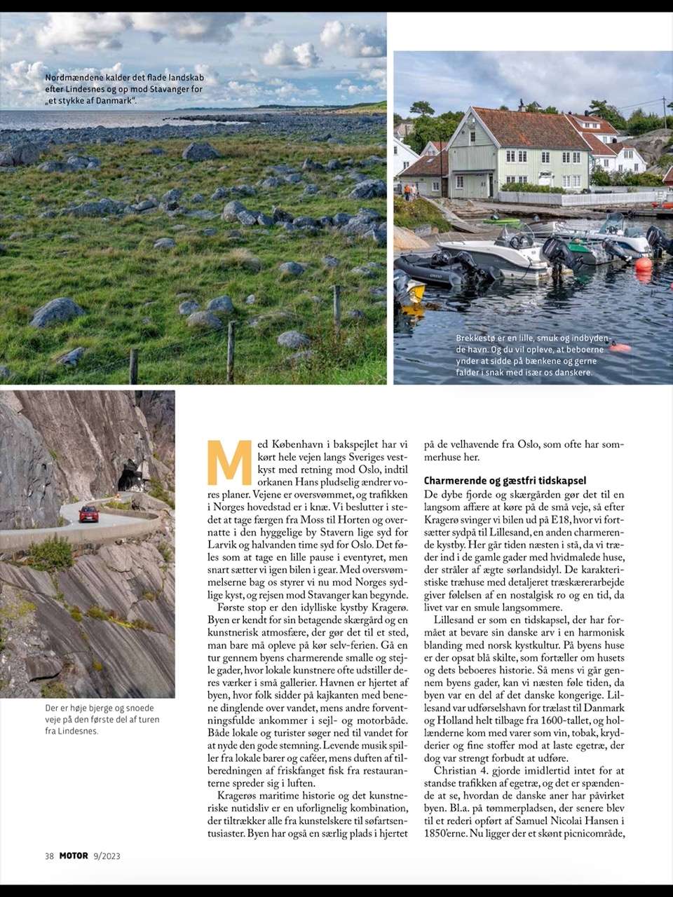 Magasinet Motor fra FDM med rejseartikel og fotos fra Norge af Kenn Römer-Bruhn