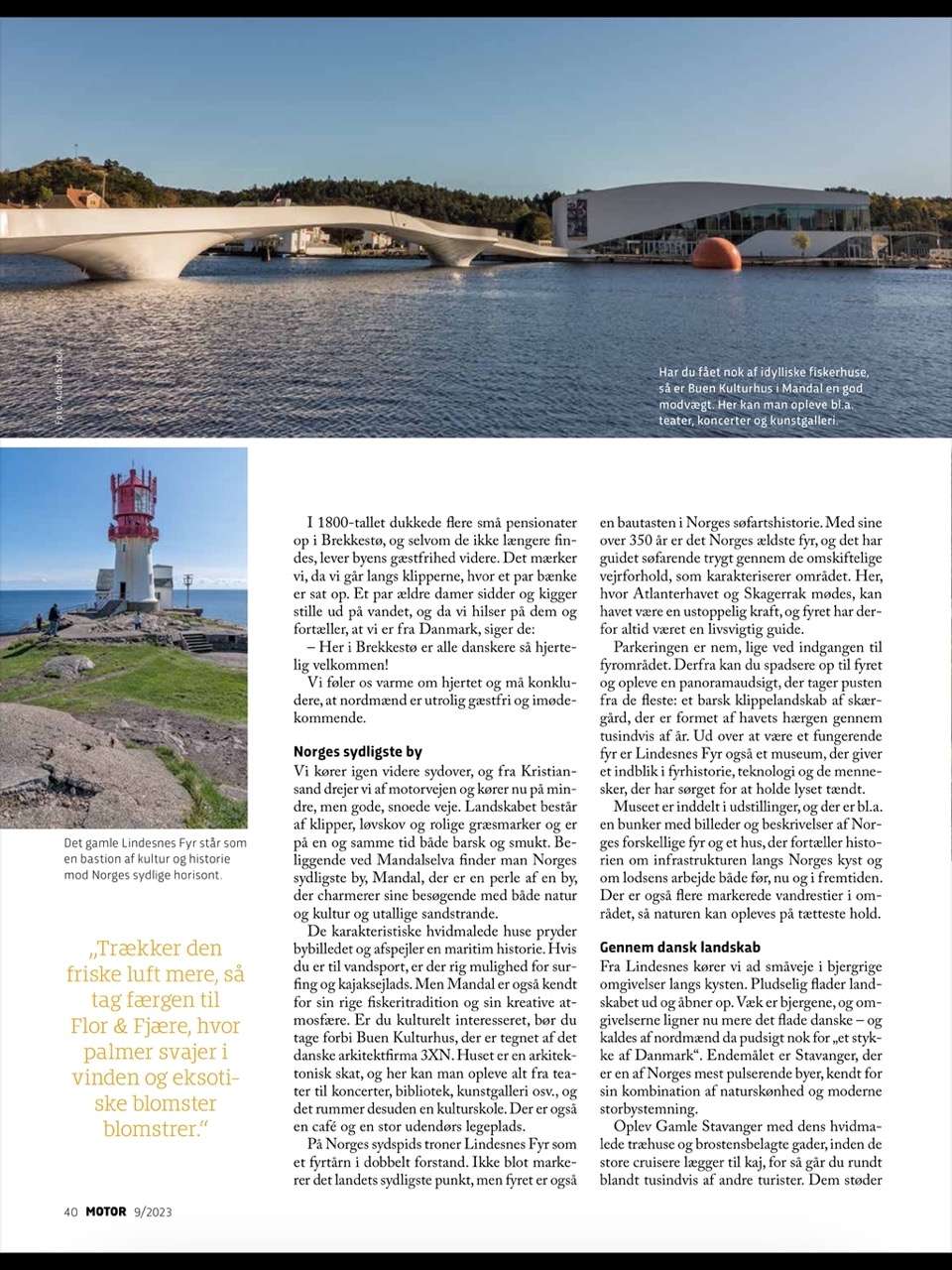 Magasinet Motor fra FDM med rejseartikel og fotos fra Norge af Kenn Römer-Bruhn