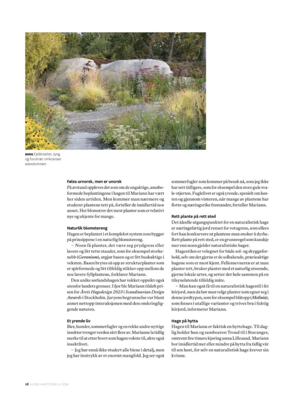 Artikel om vild haveglæde i havemagasinet 'Norsk Hagetidend' med fotos af Kenn Römer-Bruhn